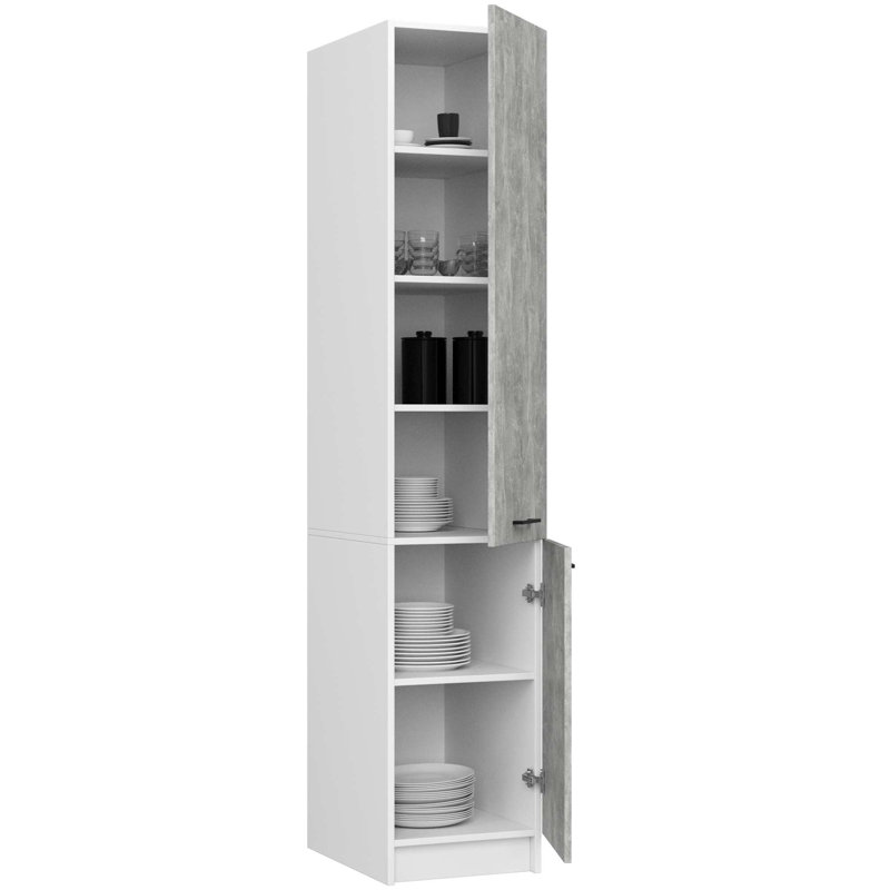 Tall kitchen cabinet in white and stone gray Base Unit