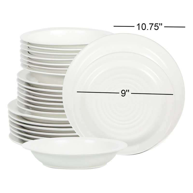 Stone Lain Orbit 24-Piece Dinnerware Set Stoneware, White