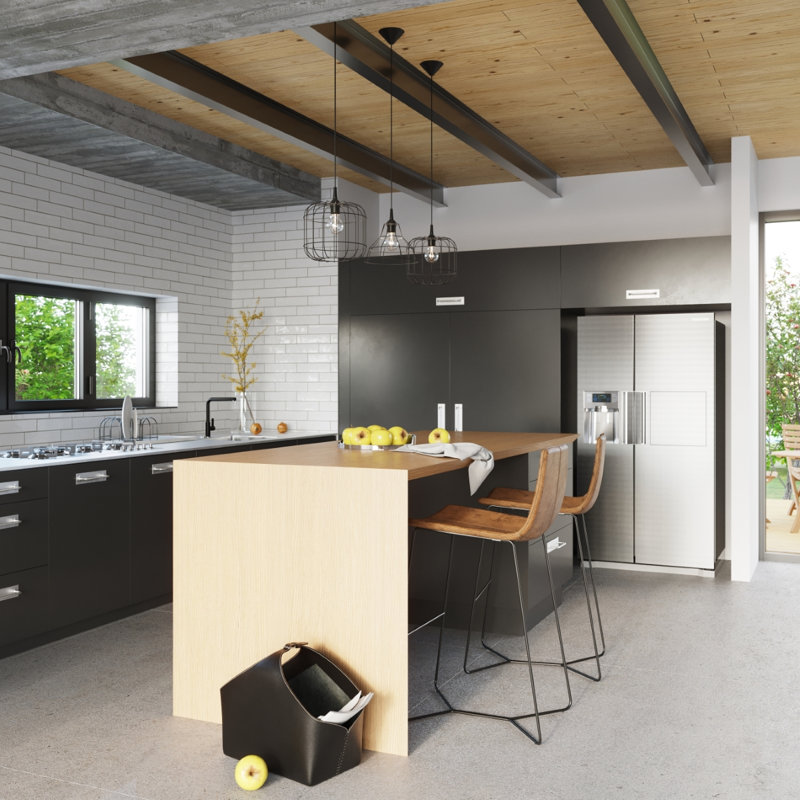 CELTA 1 - Light Stainless Steel Geometric Pendant, Black