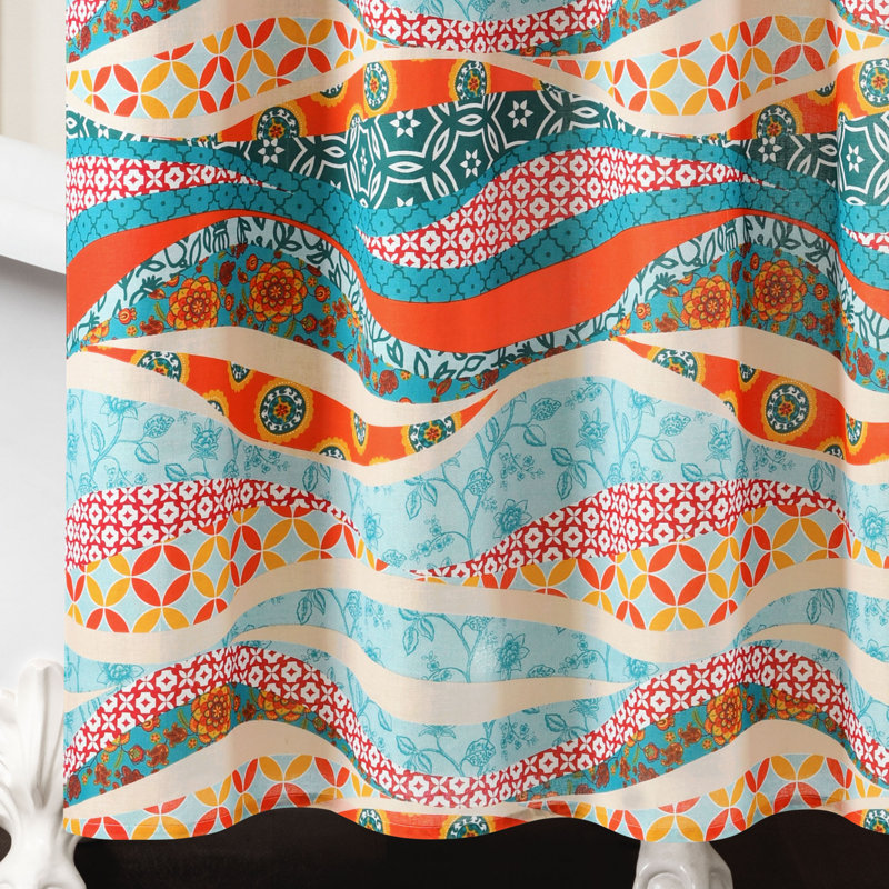 Hailey Cotton Geometric Shower Curtain