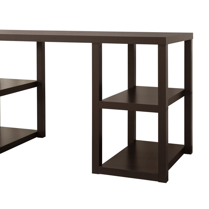 Bureau en bois Denman avec 4 tablettes de rangement