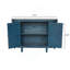 Armoire de rangement ovale 47 po avec 4 portes, armoire buffet avec rangement, armoire de rangement d'appoint cannelée à bord arrondi, porte coulissante, crédence autoportante, console pour salon, cuisine