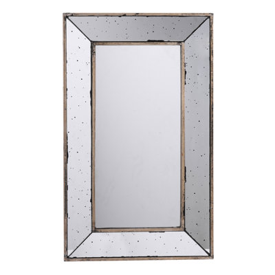 Miroir ou plateau traditionnel de 16,5 po x 24 po, reflet en verre brillant, embellissement de la pièce, 7,3 lb, argent, cadre rectangulaire en bois de grande qualité