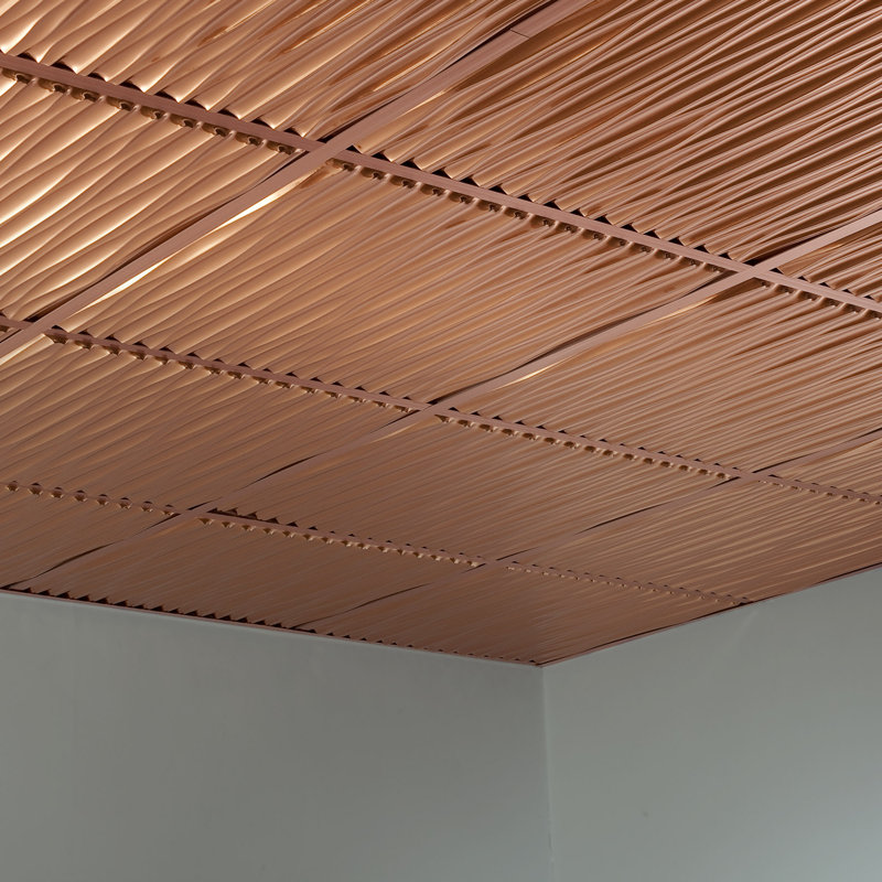 Panneau de plafond décoratif décoratif en vinyle 2 pi x 2 pi FASÄDE DAS, Cuivre poli