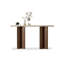 Console rectangulaire en travertin blanc avec acier au carbone-760722629
