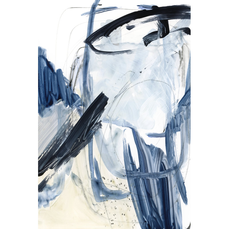 Indigo Swash I by Victoria Barnes - Wrapped Canvas Painting, 30cm H x 20cm W