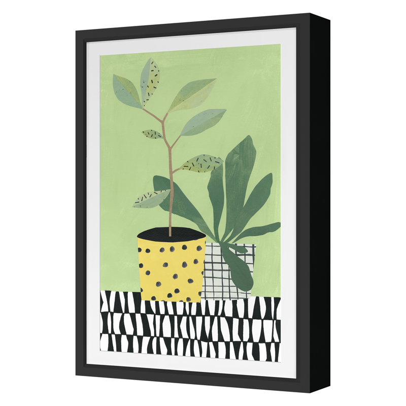 Table Plant 4 Print by Marie Lawyer, Black Framed, 30" H x 20" W