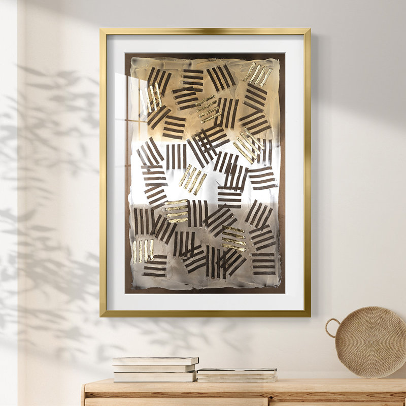 Raphia Palm I - impression encadrée, H 25,5 po x l 17,5 po, Doré