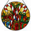 Panneau de vitrail 12 "H Christmas