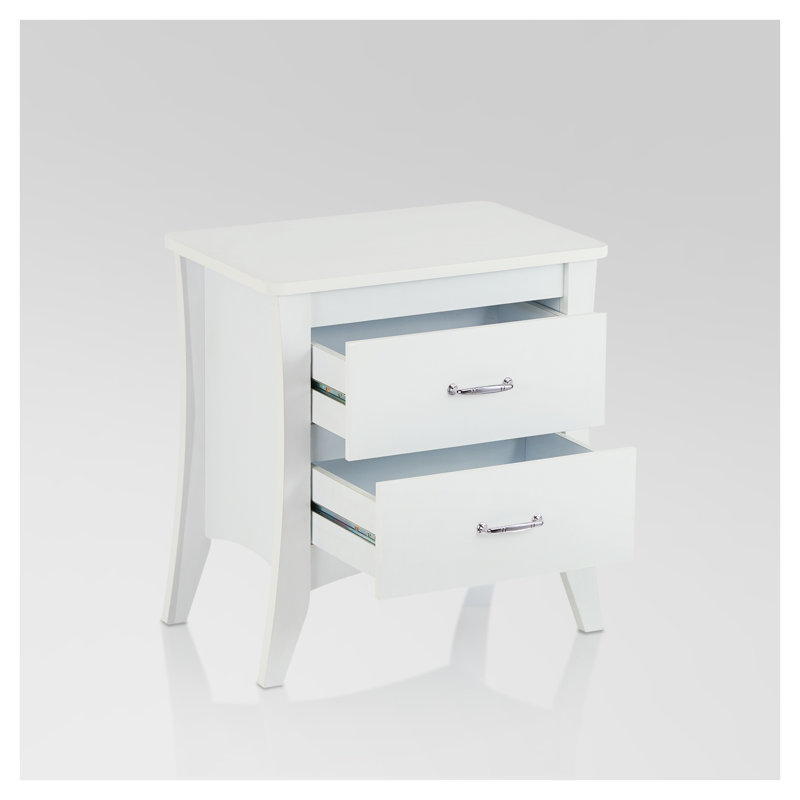 Table d'appoint Babb - table de chevet moderne avec 2 tiroirs et table de chevet