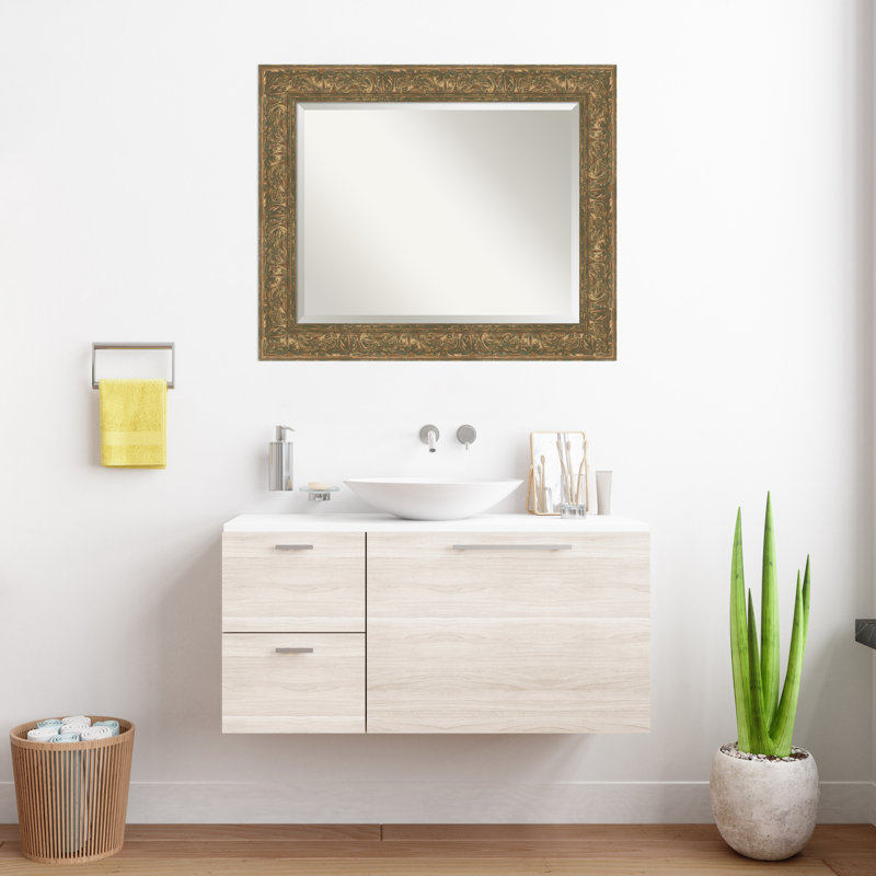 Miroir mural de salle de bain Luxe Bronze, 28,75 po x 34,75 po, Bronze doré