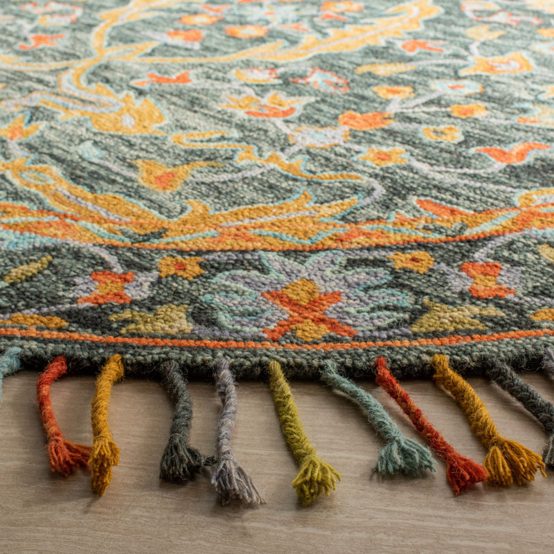 Tapis oriental en laine touffeté à la main Vahakn, Carré 7 pi