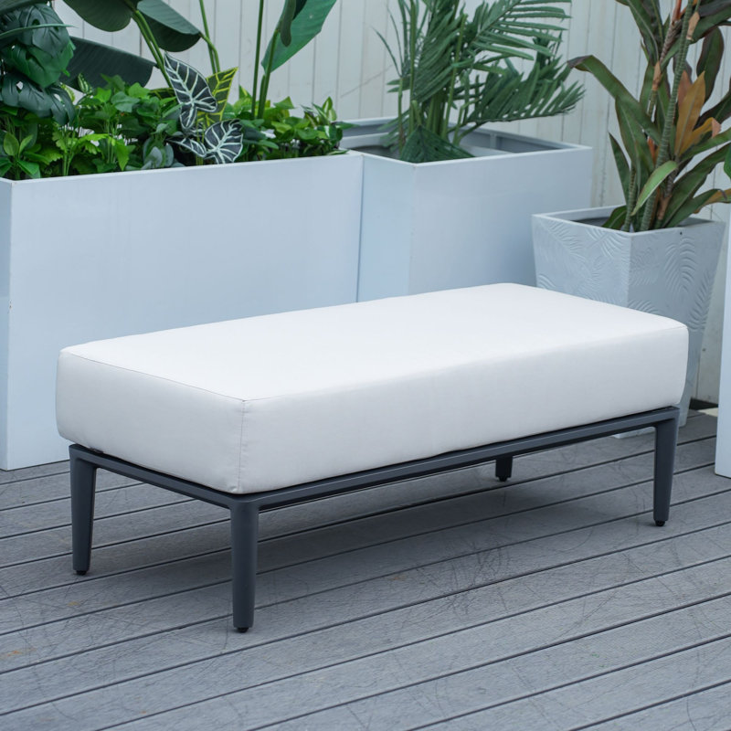 Banc d'extérieur en aluminium avec coussin