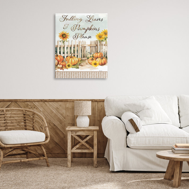 "Pumpkins Veuillez Sentiment", art mural par Nicole DeCamp, H 40 po x l 30 po