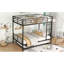 Lit double superposé au dessus d'un lit gigogne noir - Construction solide de style contemporain, finition