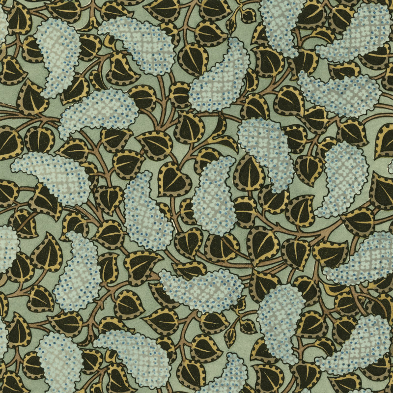 Nouveau Textile Motif V by Vision Studio - Wrapped Canvas Painting, 30cm H x 30cm W