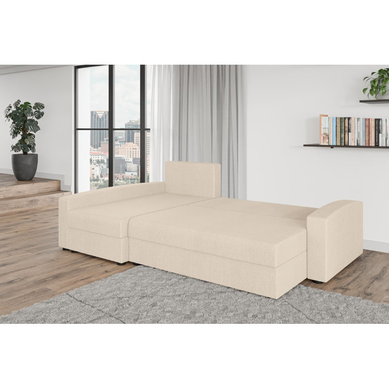 Shray 3 Seater Corner Sofa , Light beige - Cord 205.15