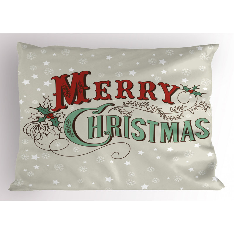 Gray/Green/Red Polyester Microfiber Piece Sham, Twin