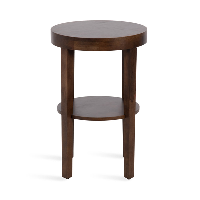Solid Wood End Table, Dark Brown