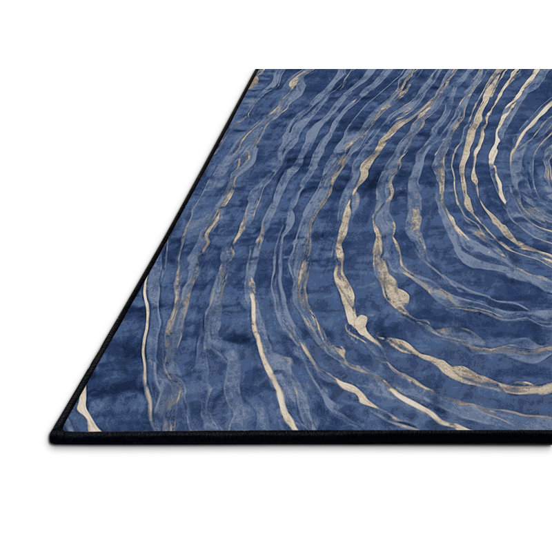 Tapis gris soyeux et moelleux, Rond 4 pi