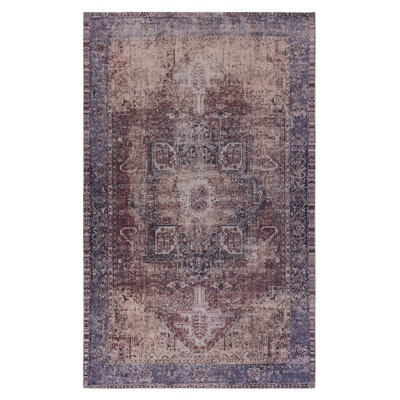 Tapis lavable 3 x 5, anti-perte, pliable et pour animaux, à poils courts, antidérapant pour la cuisine, la salle à manger, la chambre à coucher, le salon - bourgogne pliable, lavable, antidérapant,