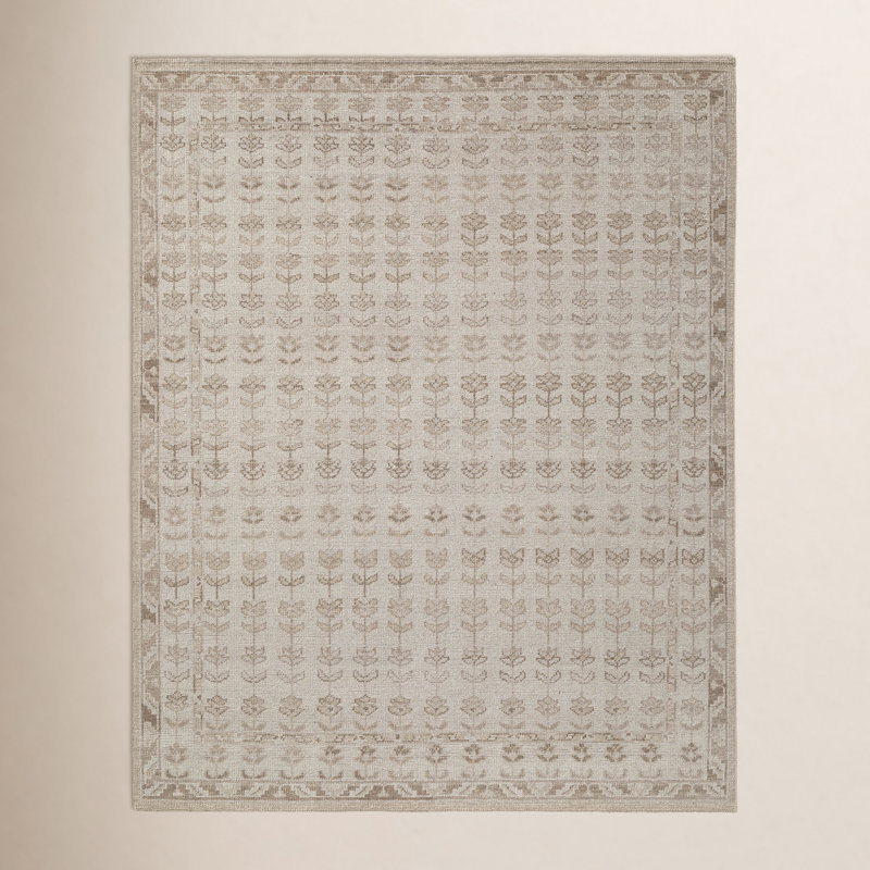 Tapis Neeman en laine noué à la main Maeve, Rectangulaire 2 pi x 3 pi