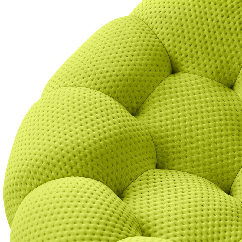Kayi Boneless 98.43" Upholstered 3-seat Pumpkin-shaped Sofa With Ottoman, No Assembly Required, Pastel Green