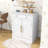 Kitchen Pantry with Faux Marble Top, Adjustable Shelves, Pull-out Drawer and Cabient-328246122