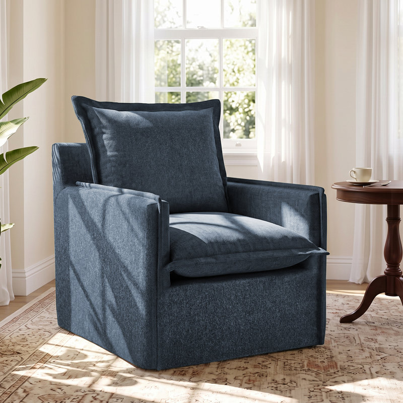 Fauteuil rembourré l 36 po avec coussin lombaire, Marine