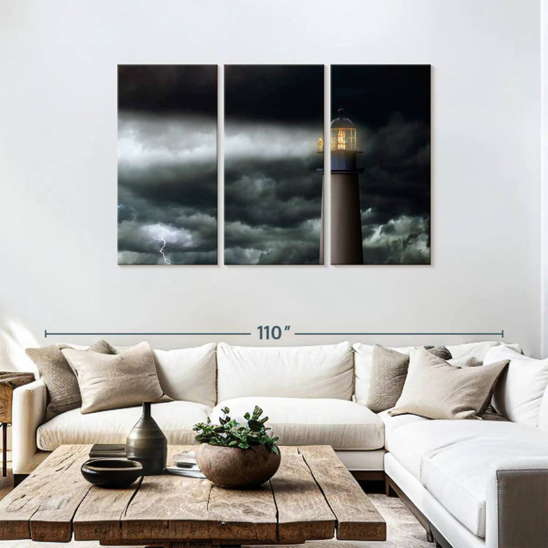 Aletra Lighthouse During Storm, 48" H x 74" W