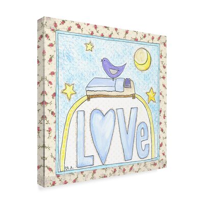 Love Blue Bird by Cherry Pie Studios - Print on Canvas -  Winston Porter, 7F6797E3FA714923A1A0FCE839B4C327