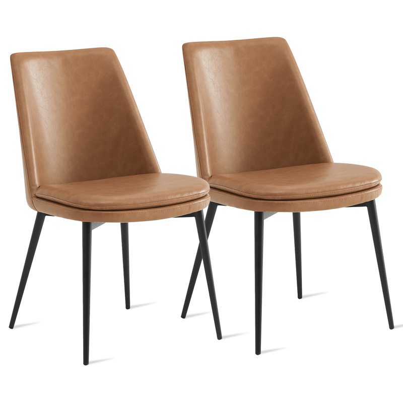 Chaise parsons rembourrée Betzalel, Brun