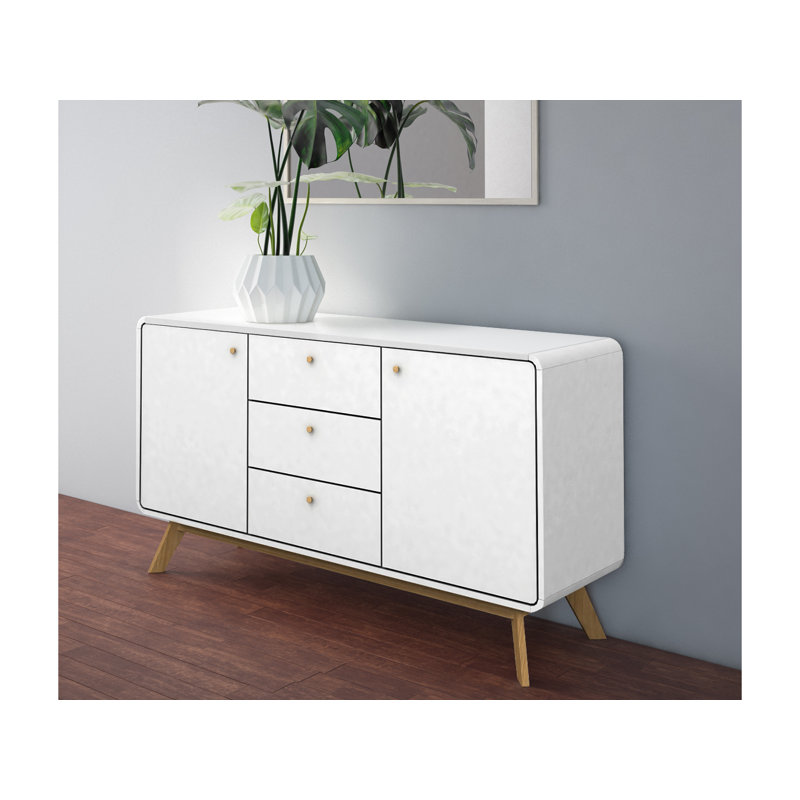 Justine 140Cm Wide 3 Drawer Sideboard, White