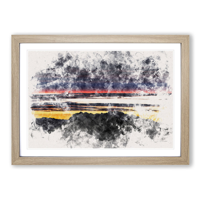 Monte Due Mani Mountain in Italy - Picture Frame Graphic Art Print, 33cm H x 45cm W x 2cm D, Oak Framed