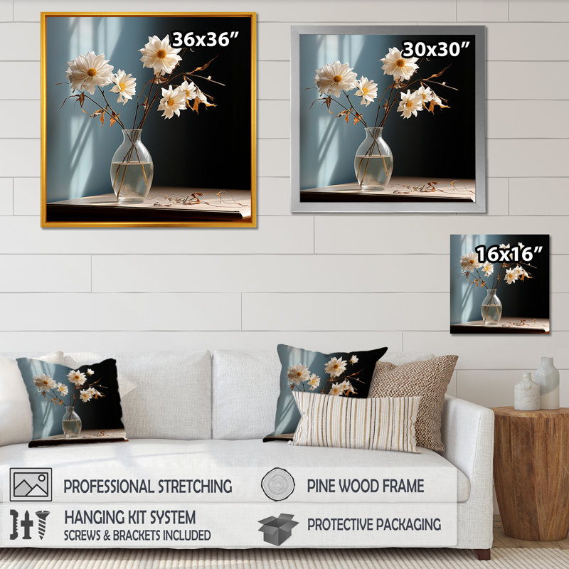 «Mums Minimalisme Dream», photo sur toile, Cadre flottant blanc, H 36 po x l 36 po x P 1,5 po