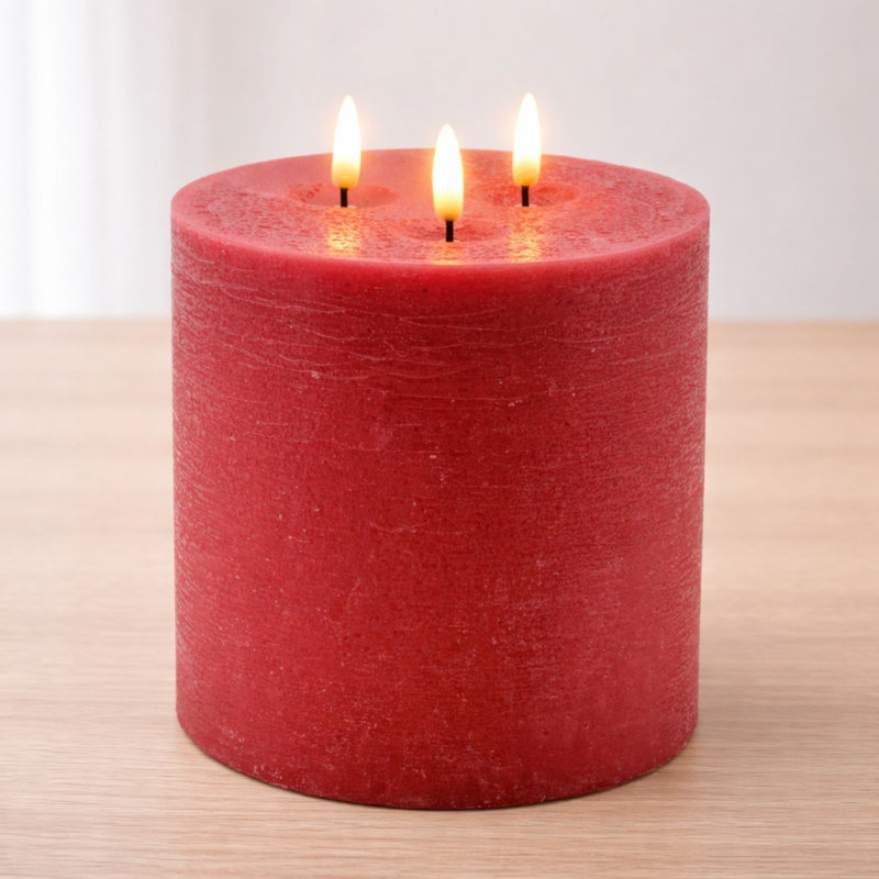 Bougie triple mèche FIA (ensemble de 2), Rouge