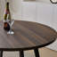 100cm Round Dining Table with Flat Tube Black Metal Legs( Dark Walnut )
