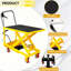 Chariot de table d'une capacité de 330 lb, ciseaux simples, hauteur de levage de 28,5 po avec plateforme antidérapante-128844604