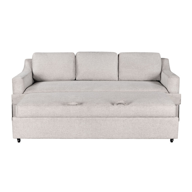 Serta Harvey 90.6" Queen Convertible Sofa Sleeper, Ivory
