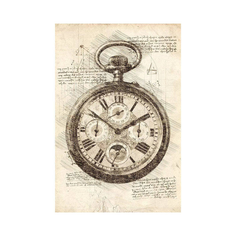 «Old Pocketwatch» par Cornell, impression sur toile tendue, H 26 po x l 18 po x 1,5 po