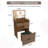 23.65"W 3-in-1 Flip Top Vanity Desk with Lighted Mirror & Stool For Small Space, Walnut-1428524295