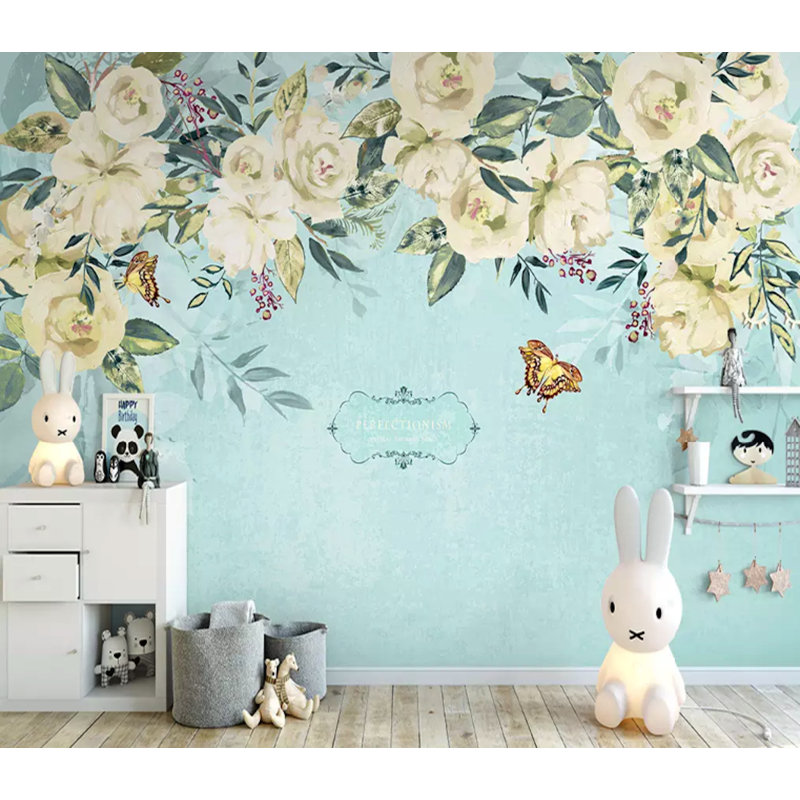 Papier peint texturé amovible Floral, l 55 po x L 35 po