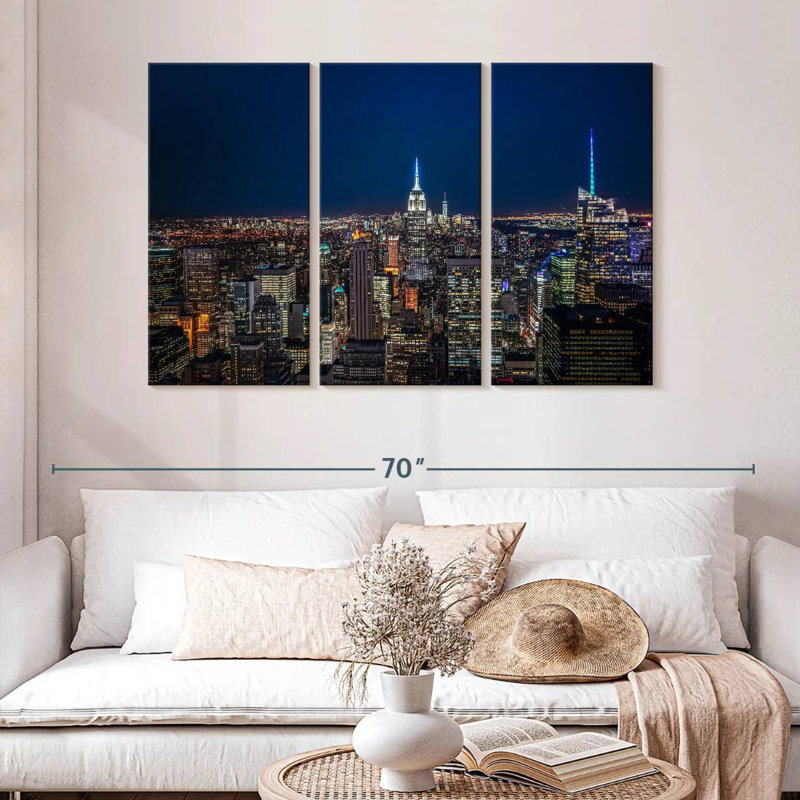 Sireci NYC Night Skyline, 32" H x 50" W