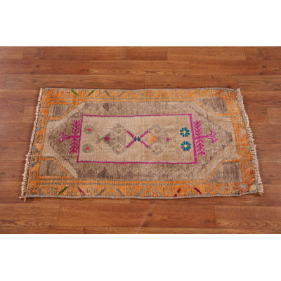 Tapis décoratif géométrique en laine Anatolian