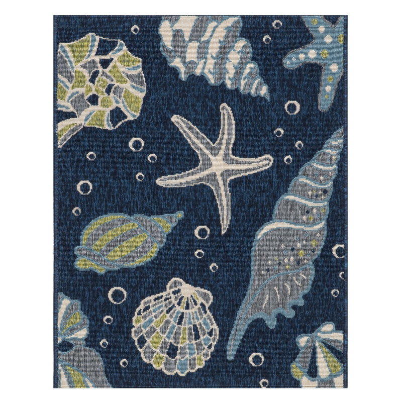 Tapis bleu marine intérieur / extérieur Hofmeister, Rectangle 2 pi 7 po x 3 pi 3 po