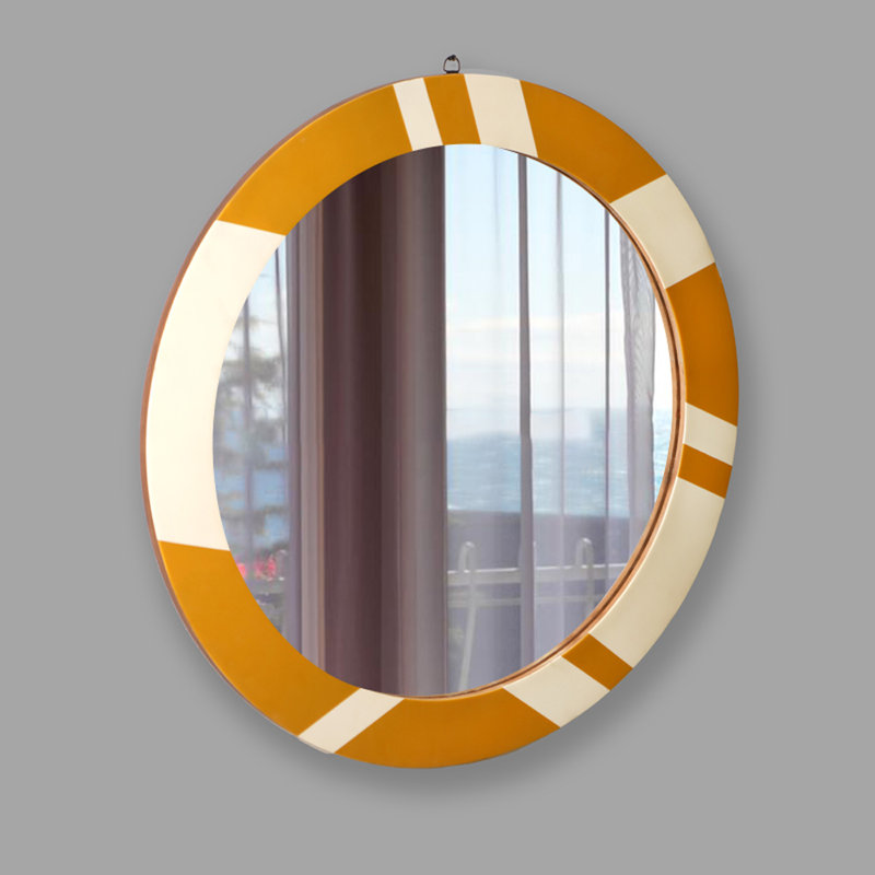 Wall Hanging Mirror | Decorative Round Shape Wall Mirror | Resin Framed Mirror | 30"