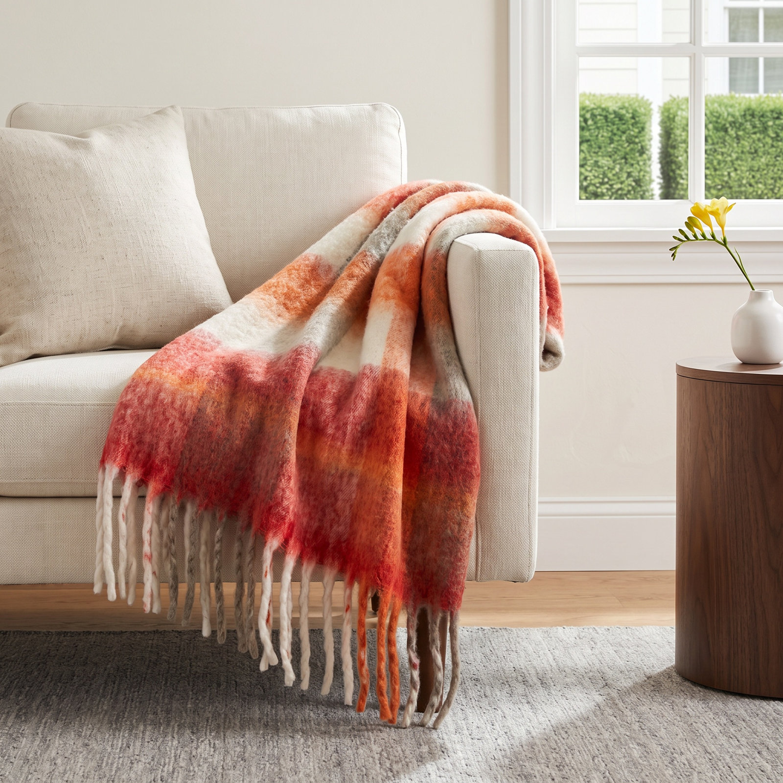 Ixia Handwoven Wool Blend Throw Blanket