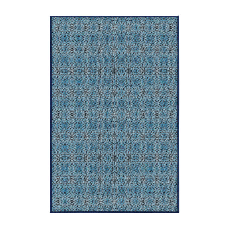 Tapis de zone bleue à motifs, Rectangle 7 pi x 10 pi