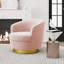 Fauteuil demi-tonneau pivotant en velours Janien-797537533