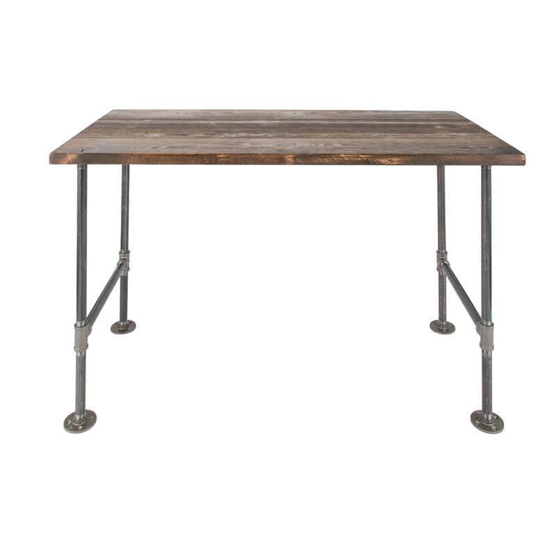 24 In. X 48 In. X 30 In. Wood Office Desk With Industrial Steel Pipe Legs, Trail Brown